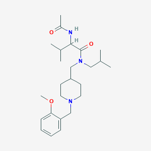 molecular formula C25H41N3O3 B6116828 N~2~-acetyl-N~1~-isobutyl-N~1~-{[1-(2-methoxybenzyl)-4-piperidinyl]methyl}valinamide 