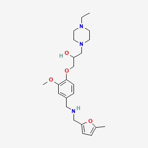 molecular formula C23H35N3O4 B6116834 1-(4-ethyl-1-piperazinyl)-3-[2-methoxy-4-({[(5-methyl-2-furyl)methyl]amino}methyl)phenoxy]-2-propanol 