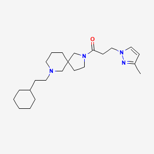 molecular formula C23H38N4O B6116842 7-(2-cyclohexylethyl)-2-[3-(3-methyl-1H-pyrazol-1-yl)propanoyl]-2,7-diazaspiro[4.5]decane 