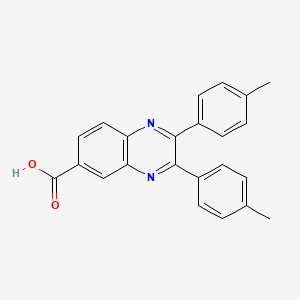 molecular formula C23H18N2O2 B6116864 2,3-bis(4-methylphenyl)-6-quinoxalinecarboxylic acid 