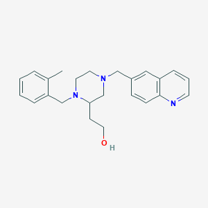 molecular formula C24H29N3O B6116896 2-[1-(2-methylbenzyl)-4-(6-quinolinylmethyl)-2-piperazinyl]ethanol 