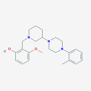 molecular formula C24H33N3O2 B6116919 3-methoxy-2-({3-[4-(2-methylphenyl)-1-piperazinyl]-1-piperidinyl}methyl)phenol 