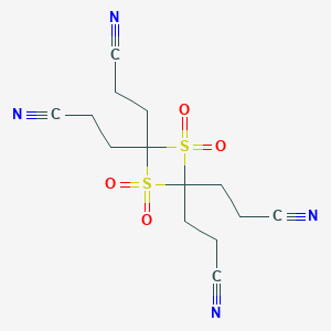 molecular formula C14H16N4O4S2 B6116937 3,3',3'',3'''-(1,1,3,3-tetraoxido-1,3-dithietane-2,2,4,4-tetrayl)tetrapropanenitrile CAS No. 153758-58-8