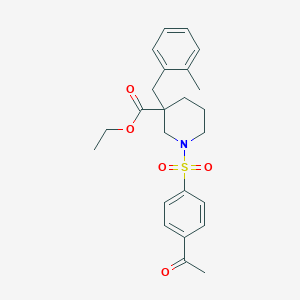 ethyl 1-[(4-acetylphenyl)sulfonyl]-3-(2-methylbenzyl)-3-piperidinecarboxylate