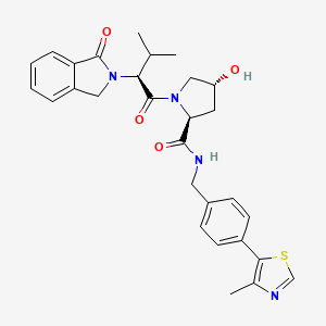 molecular formula C29H32N4O4S B611696 (2S,4R)-4-羟基-1-((S)-3-甲基-2-(1-氧代异吲哚-2-基)丁酰)-N-(4-(4-甲基噻唑-5-基)苄基)吡咯烷-2-甲酰胺 CAS No. 1448188-57-5