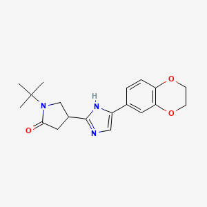 1-tert-butyl-4-[5-(2,3-dihydro-1,4-benzodioxin-6-yl)-1H-imidazol-2-yl]-2-pyrrolidinone