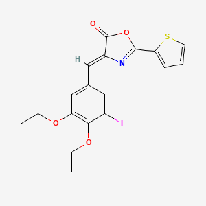molecular formula C18H16INO4S B6117007 4-(3,4-diethoxy-5-iodobenzylidene)-2-(2-thienyl)-1,3-oxazol-5(4H)-one 