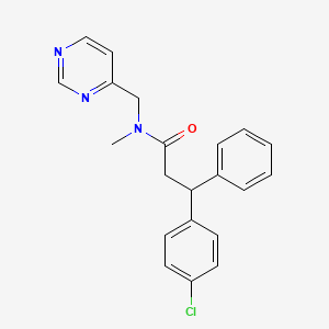 molecular formula C21H20ClN3O B6117028 3-(4-chlorophenyl)-N-methyl-3-phenyl-N-(4-pyrimidinylmethyl)propanamide 