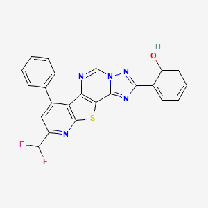molecular formula C23H13F2N5OS B6117049 2-[9-(difluoromethyl)-7-phenylpyrido[3',2':4,5]thieno[2,3-e][1,2,4]triazolo[1,5-c]pyrimidin-2-yl]phenol 