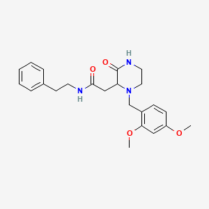 molecular formula C23H29N3O4 B6117056 2-[1-(2,4-dimethoxybenzyl)-3-oxo-2-piperazinyl]-N-(2-phenylethyl)acetamide 