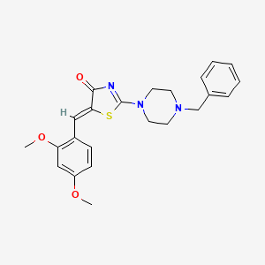 molecular formula C23H25N3O3S B6117064 2-(4-benzyl-1-piperazinyl)-5-(2,4-dimethoxybenzylidene)-1,3-thiazol-4(5H)-one 