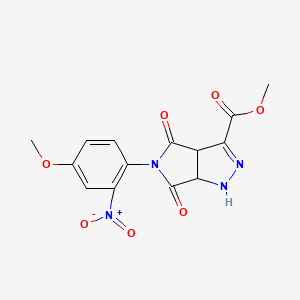methyl 5-(4-methoxy-2-nitrophenyl)-4,6-dioxo-1,3a,4,5,6,6a-hexahydropyrrolo[3,4-c]pyrazole-3-carboxylate