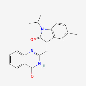 molecular formula C21H21N3O2 B6117081 2-[(1-isopropyl-5-methyl-2-oxo-2,3-dihydro-1H-indol-3-yl)methyl]-4(3H)-quinazolinone 