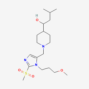 1-(1-{[1-(3-methoxypropyl)-2-(methylsulfonyl)-1H-imidazol-5-yl]methyl}-4-piperidinyl)-3-methyl-1-butanol