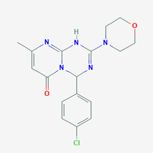 molecular formula C17H18ClN5O2 B6117126 4-(4-chlorophenyl)-8-methyl-2-(morpholin-4-yl)-1,4-dihydro-6H-pyrimido[1,2-a][1,3,5]triazin-6-one 