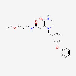 N-(3-ethoxypropyl)-2-[3-oxo-1-(3-phenoxybenzyl)-2-piperazinyl]acetamide