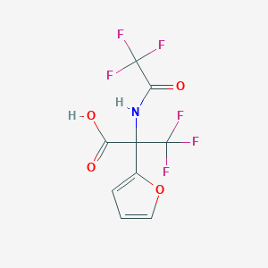 molecular formula C9H5F6NO4 B6117158 3,3,3-trifluoro-2-(2-furyl)-N-(trifluoroacetyl)alanine 