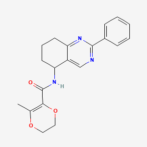 3-methyl-N-(2-phenyl-5,6,7,8-tetrahydro-5-quinazolinyl)-5,6-dihydro-1,4-dioxine-2-carboxamide