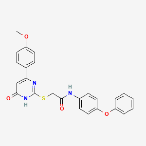 2-{[4-(4-methoxyphenyl)-6-oxo-1,6-dihydro-2-pyrimidinyl]thio}-N-(4-phenoxyphenyl)acetamide