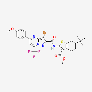 methyl 2-({[3-bromo-5-(4-methoxyphenyl)-7-(trifluoromethyl)pyrazolo[1,5-a]pyrimidin-2-yl]carbonyl}amino)-6-tert-butyl-4,5,6,7-tetrahydro-1-benzothiophene-3-carboxylate