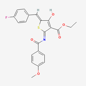molecular formula C22H18FNO5S B6117220 ethyl 5-(4-fluorobenzylidene)-2-[(4-methoxybenzoyl)amino]-4-oxo-4,5-dihydro-3-thiophenecarboxylate 