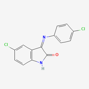 molecular formula C14H8Cl2N2O B6117231 5-chloro-3-[(4-chlorophenyl)imino]-1,3-dihydro-2H-indol-2-one 