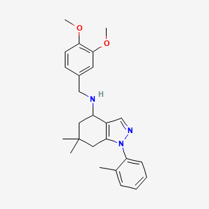 molecular formula C25H31N3O2 B6117254 N-(3,4-dimethoxybenzyl)-6,6-dimethyl-1-(2-methylphenyl)-4,5,6,7-tetrahydro-1H-indazol-4-amine 