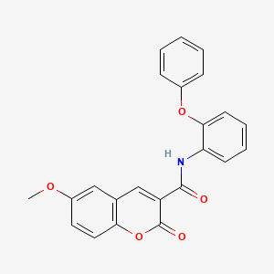 molecular formula C23H17NO5 B6117273 6-methoxy-2-oxo-N-(2-phenoxyphenyl)-2H-chromene-3-carboxamide 