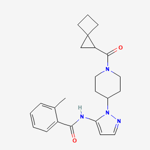 molecular formula C23H28N4O2 B6117285 2-methyl-N-{1-[1-(spiro[2.3]hex-1-ylcarbonyl)-4-piperidinyl]-1H-pyrazol-5-yl}benzamide 