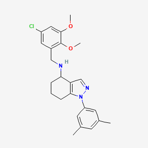 molecular formula C24H28ClN3O2 B6117293 N-(5-chloro-2,3-dimethoxybenzyl)-1-(3,5-dimethylphenyl)-4,5,6,7-tetrahydro-1H-indazol-4-amine 