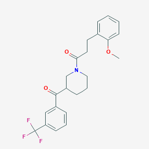 molecular formula C23H24F3NO3 B6117322 {1-[3-(2-methoxyphenyl)propanoyl]-3-piperidinyl}[3-(trifluoromethyl)phenyl]methanone 