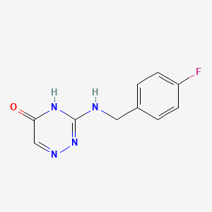 molecular formula C10H9FN4O B6117328 3-[(4-fluorobenzyl)amino]-1,2,4-triazin-5(4H)-one 