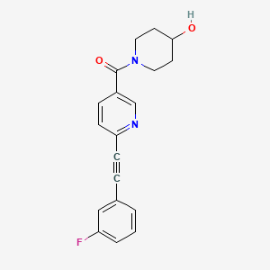 molecular formula C19H17FN2O2 B611734 1-({6-[2-(3-Fluorophenyl)ethynyl]pyridin-3-yl}carbonyl)piperidin-4-ol CAS No. 1309976-66-6