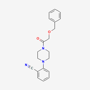 molecular formula C20H21N3O2 B611735 2-(4-(2-(苯甲氧基)乙酰)哌嗪-1-基)苯甲腈 CAS No. 1242443-29-3