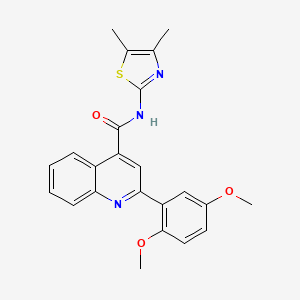molecular formula C23H21N3O3S B6117351 2-(2,5-dimethoxyphenyl)-N-(4,5-dimethyl-1,3-thiazol-2-yl)-4-quinolinecarboxamide 