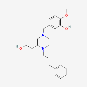 molecular formula C23H32N2O3 B6117356 5-{[3-(2-hydroxyethyl)-4-(3-phenylpropyl)-1-piperazinyl]methyl}-2-methoxyphenol 