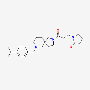molecular formula C25H37N3O2 B6117365 1-{3-[7-(4-isopropylbenzyl)-2,7-diazaspiro[4.5]dec-2-yl]-3-oxopropyl}-2-pyrrolidinone 