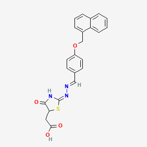 molecular formula C23H19N3O4S B6117372 (2-{[4-(1-naphthylmethoxy)benzylidene]hydrazono}-4-oxo-1,3-thiazolidin-5-yl)acetic acid 