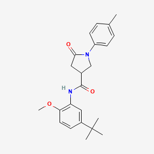 N-(5-tert-butyl-2-methoxyphenyl)-1-(4-methylphenyl)-5-oxo-3-pyrrolidinecarboxamide