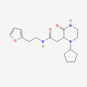 molecular formula C17H25N3O3 B6117401 2-(1-cyclopentyl-3-oxo-2-piperazinyl)-N-[2-(2-furyl)ethyl]acetamide 