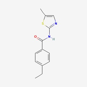 molecular formula C13H14N2OS B6117403 4-ethyl-N-(5-methyl-1,3-thiazol-2-yl)benzamide 