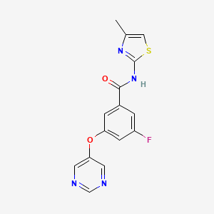 molecular formula C15H11FN4O2S B611742 3-氟-N-(4-甲基-2-噻唑基)-5-(5-嘧啶氧基)苯甲酰胺 CAS No. 1276617-62-9