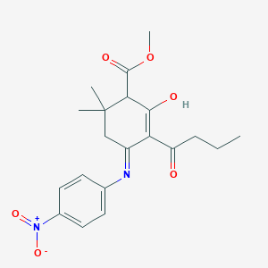 molecular formula C20H24N2O6 B6117429 methyl 3-butyryl-6,6-dimethyl-4-[(4-nitrophenyl)amino]-2-oxo-3-cyclohexene-1-carboxylate 