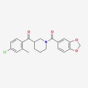 molecular formula C21H20ClNO4 B6117439 [1-(1,3-benzodioxol-5-ylcarbonyl)-3-piperidinyl](4-chloro-2-methylphenyl)methanone 
