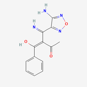 molecular formula C13H12N4O3 B6117457 2-[amino(4-amino-1,2,5-oxadiazol-3-yl)methylene]-1-phenyl-1,3-butanedione 