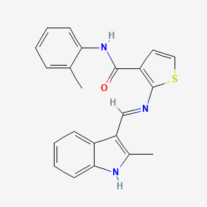 molecular formula C22H19N3OS B6117463 2-{[(2-methyl-1H-indol-3-yl)methylene]amino}-N-(2-methylphenyl)-3-thiophenecarboxamide 