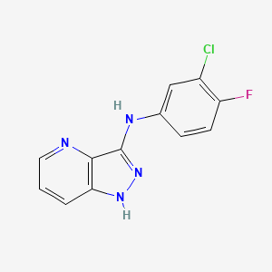 molecular formula C12H8ClFN4 B611747 N-(3-氯-4-氟苯基)-1H-吡唑并[4,3-b]吡啶-3-胺 CAS No. 1330624-42-4