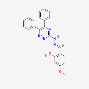 molecular formula C24H21N5O2 B6117478 4-ethoxy-2-hydroxybenzaldehyde (5,6-diphenyl-1,2,4-triazin-3-yl)hydrazone 