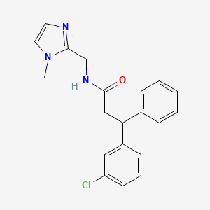 molecular formula C20H20ClN3O B6117491 3-(3-chlorophenyl)-N-[(1-methyl-1H-imidazol-2-yl)methyl]-3-phenylpropanamide 