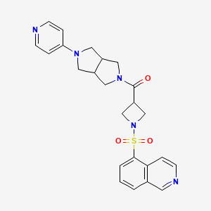 molecular formula C24H25N5O3S B611753 Hexahydro-5-(4-pyridinyl)pyrrolo[3,4-c]pyrrol-2(1h)-yl][1-(5-isoquinolinylsulfonyl)-3-azetidinyl]methanone CAS No. 1392443-41-2